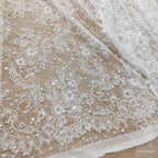 145CM Wide Beaded Lace Fabric