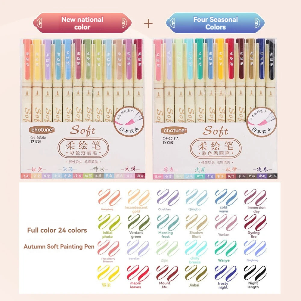 24/3 Color Vintage Watercolor Lettering Art Marker