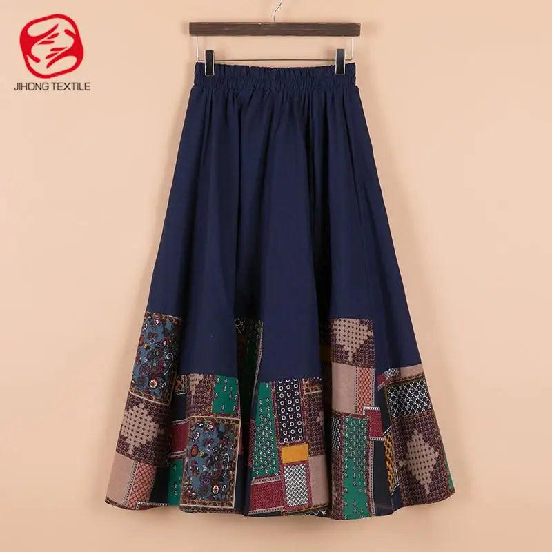 Retro-Style Ethnic Printed Cotton Fabric