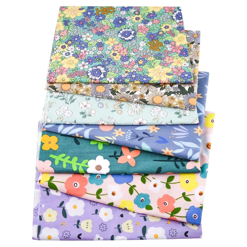 40/50*50cm 6-8 PCS Candy Color Floral Fat Quarter Fabric Bundles