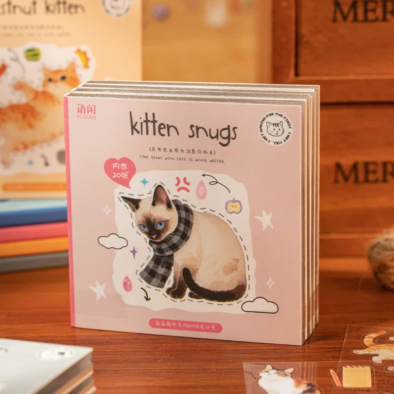 20-Piece Cute Pet Cat Pattern Stickers