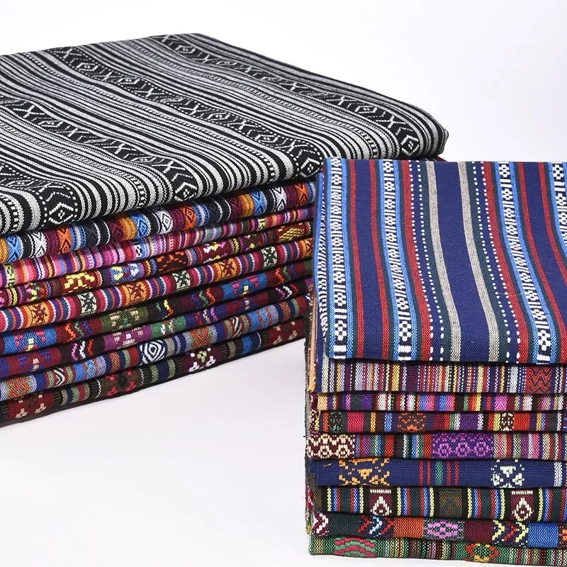 Dyed Ethnic Style Cotton Linen Fabric