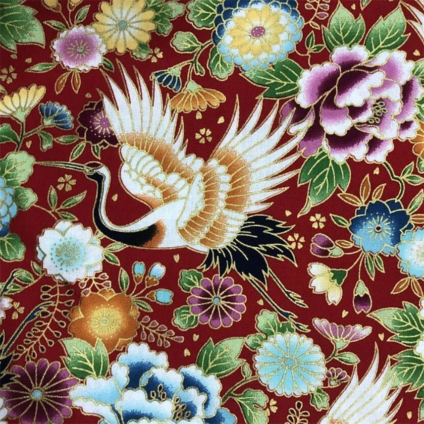 Japanese Style Kimono Bronzed Cotton Fabric