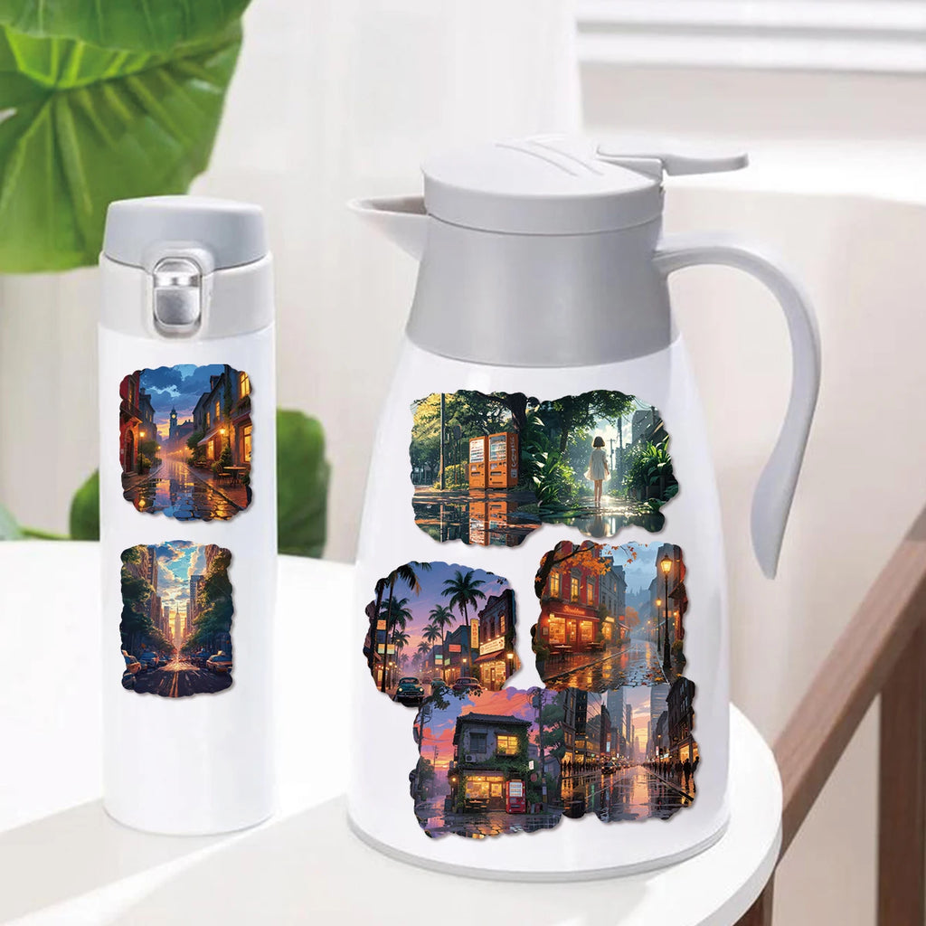 40pcs of PVC Pattern Stickers for Street Scenes After Rain and Sunshine