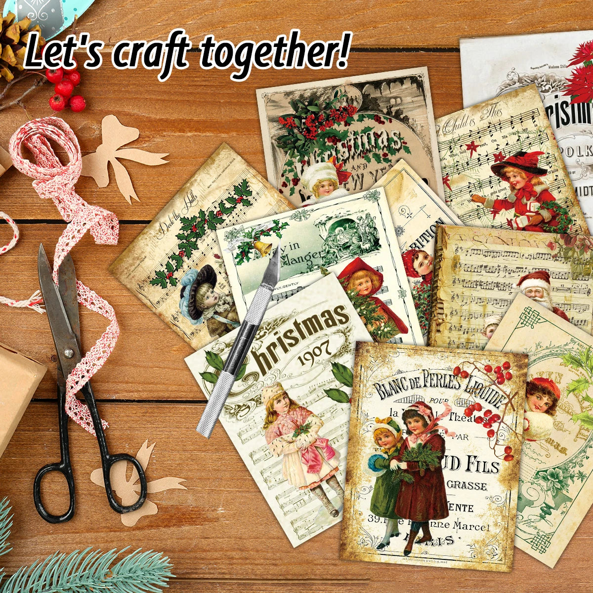 30pcs Christmas Scrapbook Paper