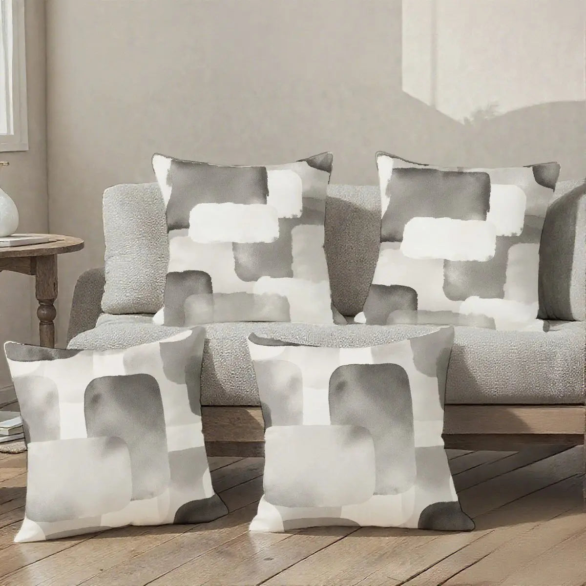 4-Piece Modern Minimalist Square Pattern Pillow Covers
