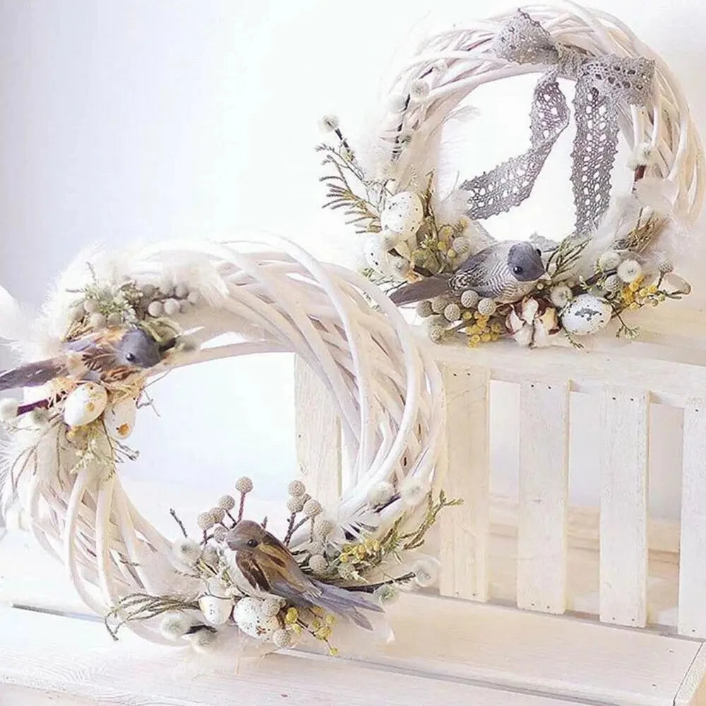10-30CM White Wicker Wreath