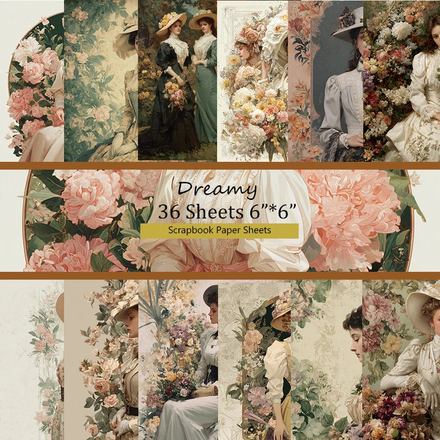36 Sheets 6"x6" Decorative Scrapbook Paper