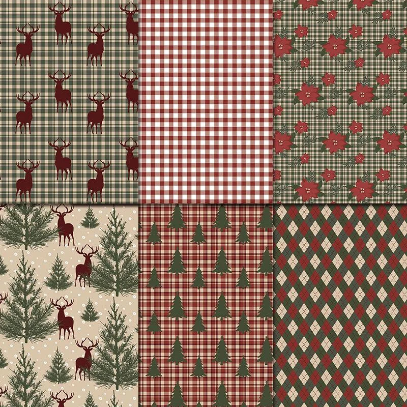 24pcs Vintage Merry Christmas Scrapbook Paper