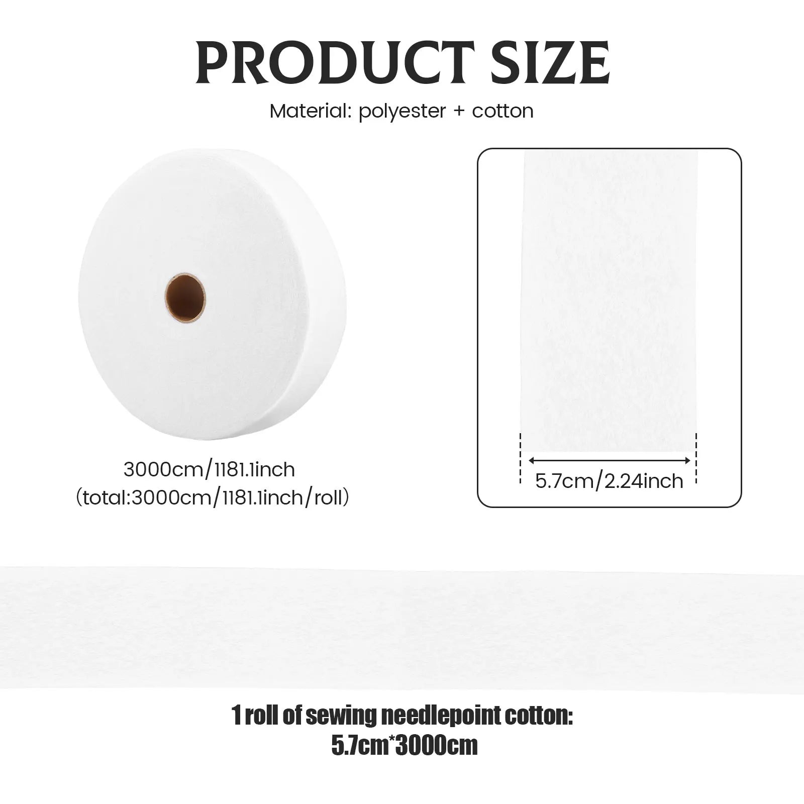 Jelly Roll Batting Strip Cotton Blend Fleece