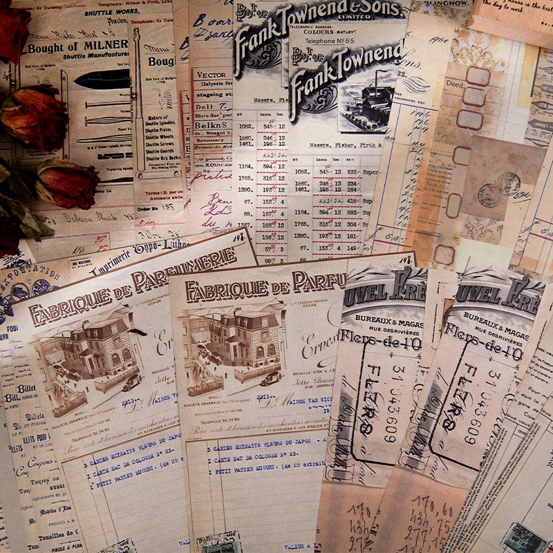 24 Sheets Retro Material Paper for Scrapbook