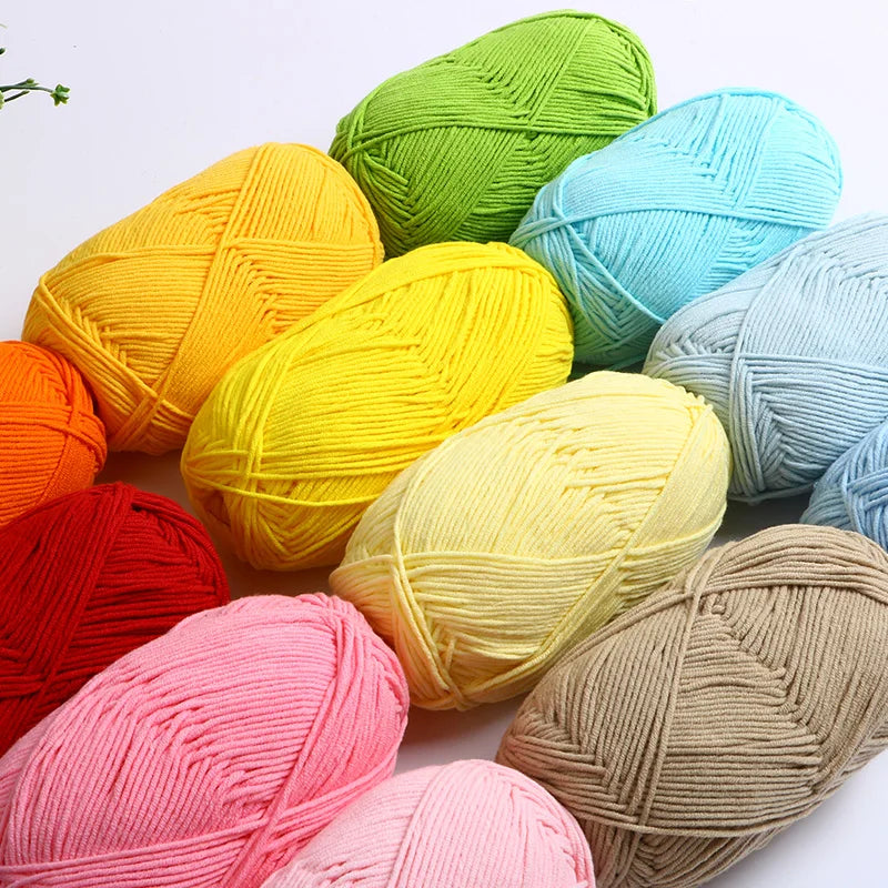 40-50g/Set 4ply Milk Cotton(80%) Knitting Yarn