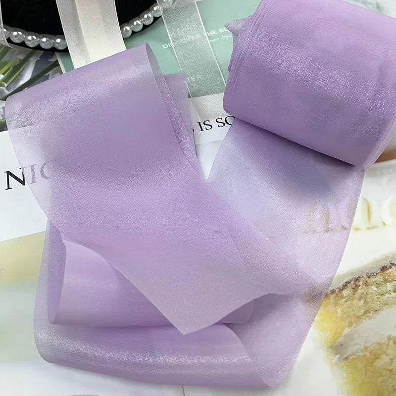 25 Yards 8CM Bright Smooth Yarn Ribbons