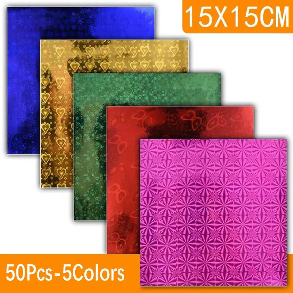 50Pcs 15cm Square Paper Multicolor Scrapbooking Cardstock