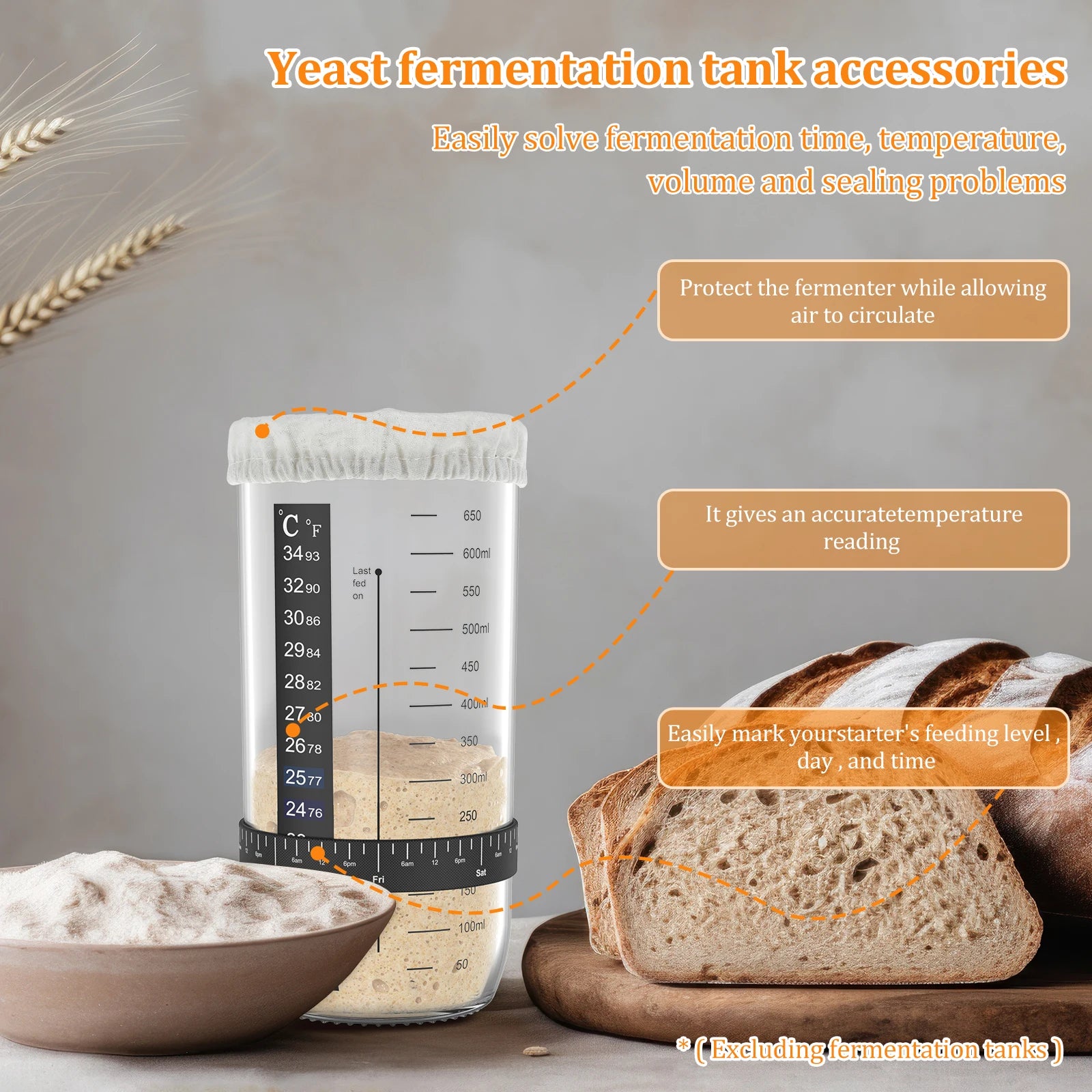 7 Pcs Sourdough Starter Kit