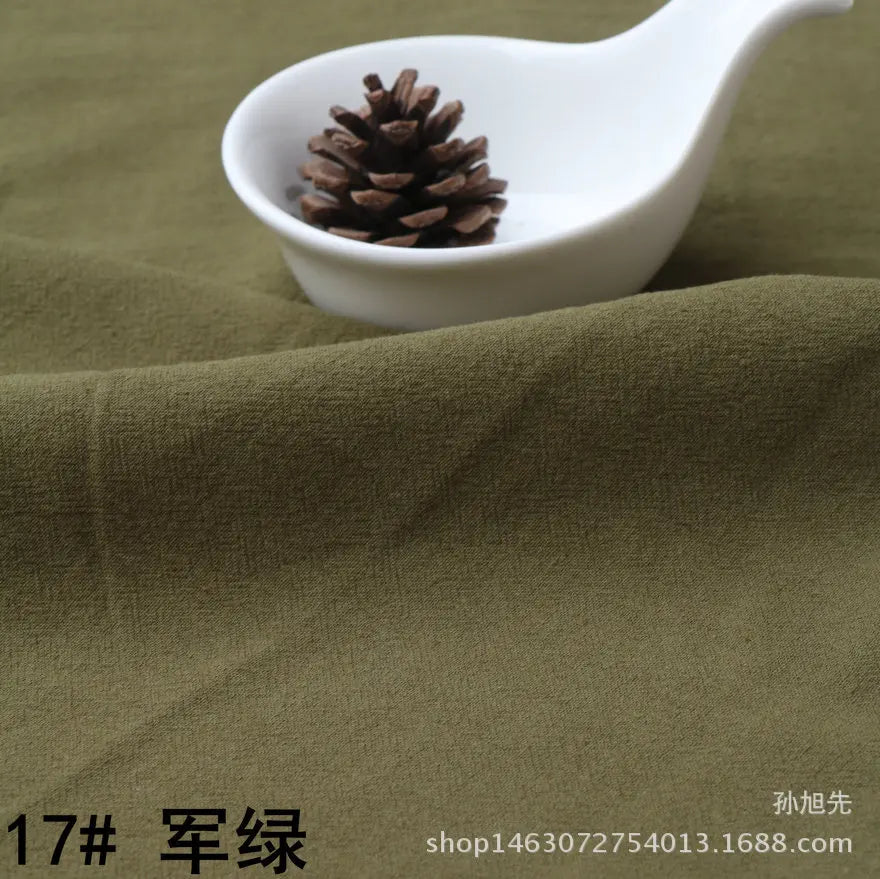 Cotton Linen Fabric Skin Texture Crepe