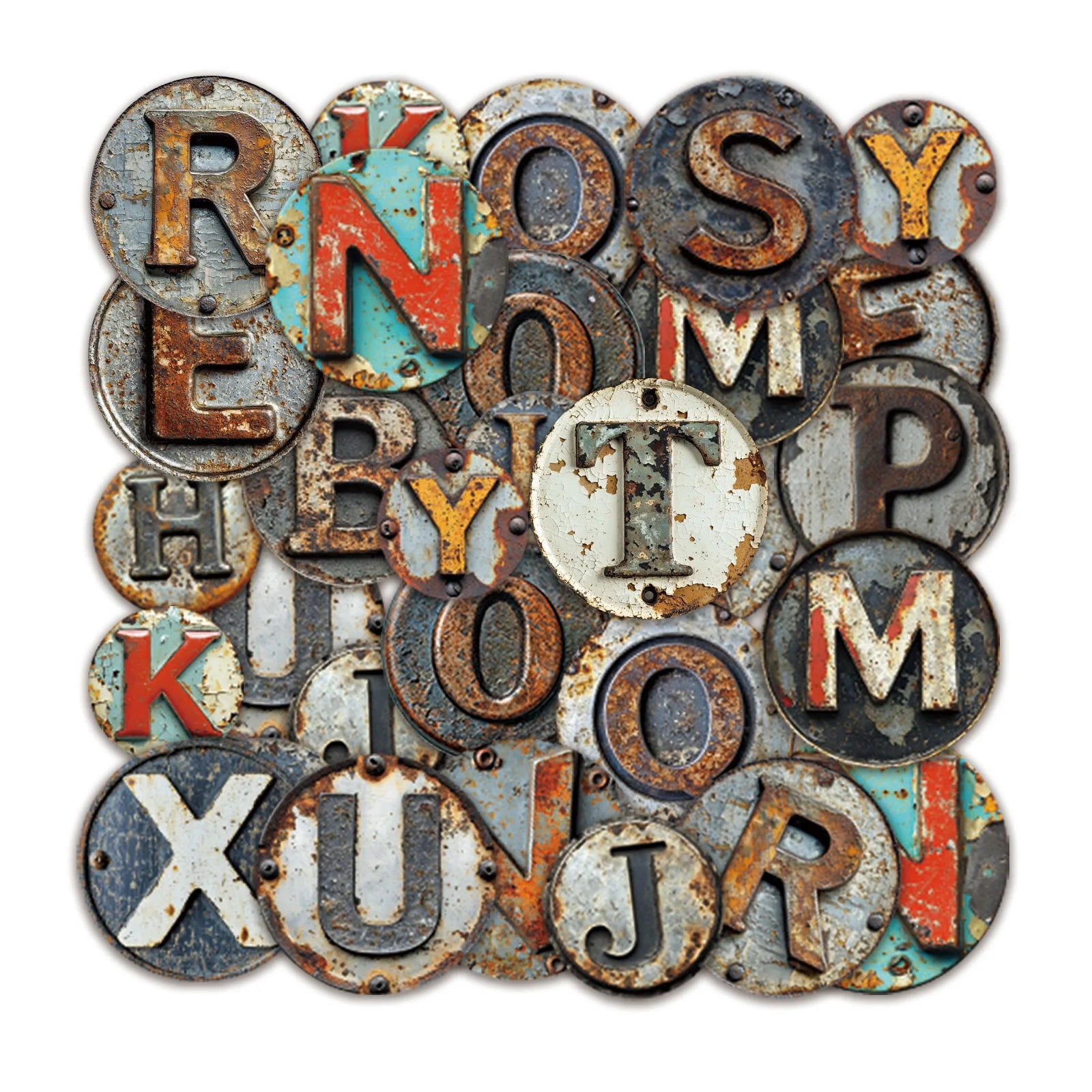 52-PCS Vintage Letter Pattern Stickers