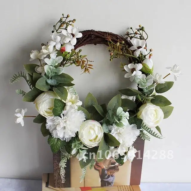 Artificial Flower Wreath Door Decoration