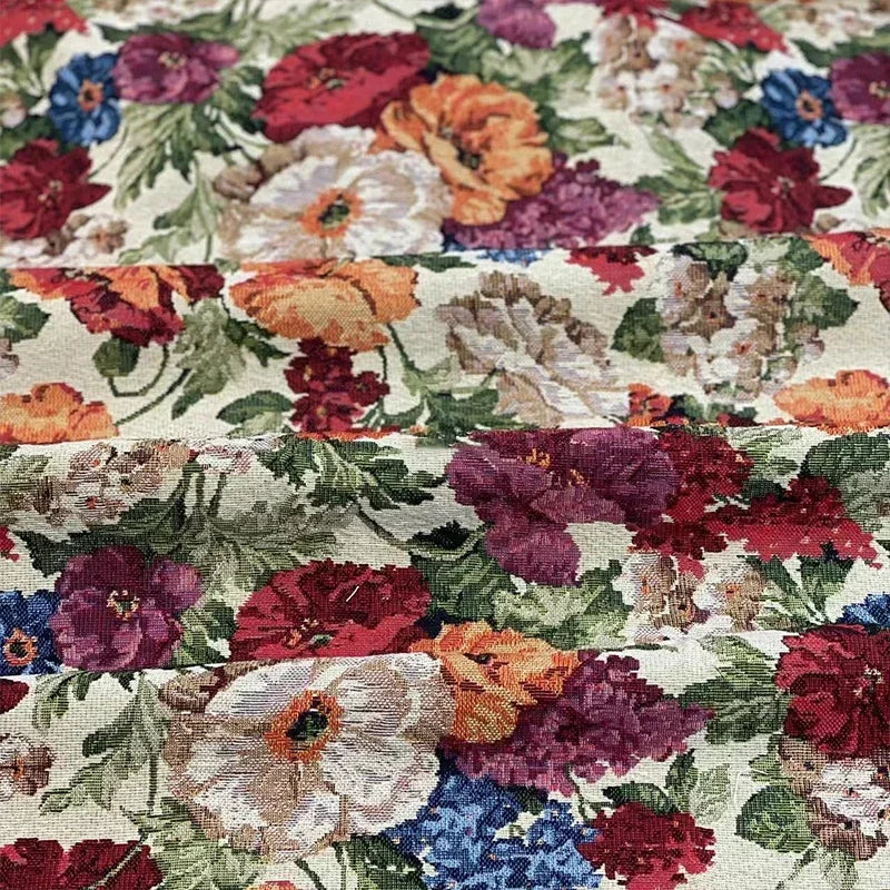 100X148Cm Oil Painting Floral Jacquard Fabric