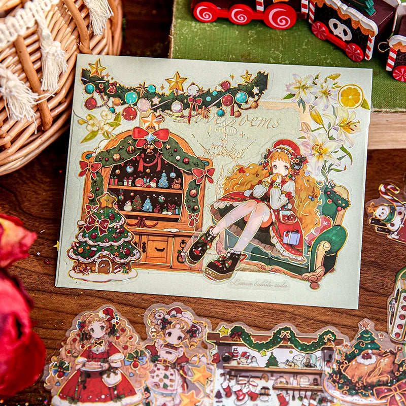 Mr. Paper 15pcs/bag Cute Christmas Series Large Sticker Pack