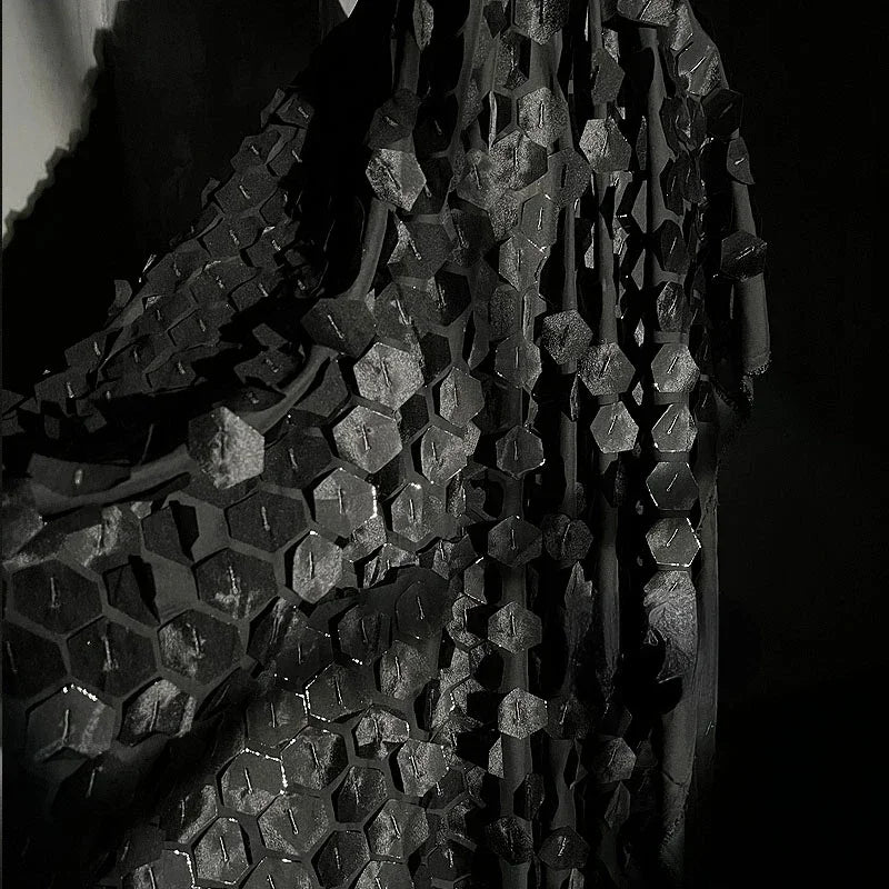 Standing weight texture geometric panel sheer