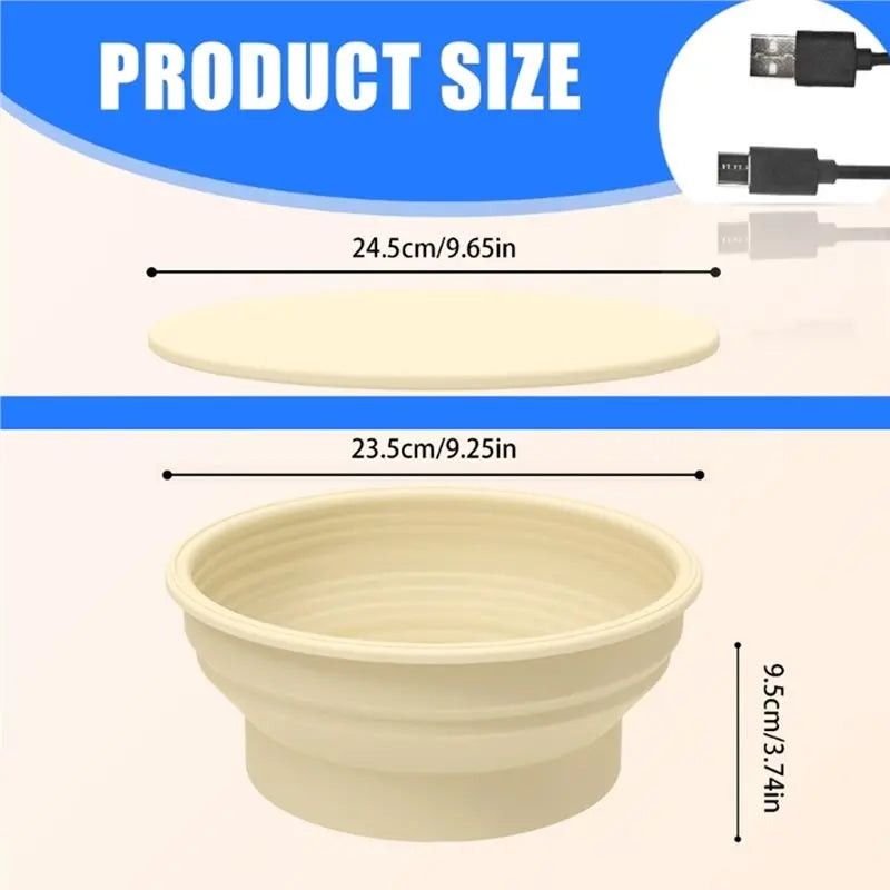 Round Foldable Electric Temperature-Control Bread Proofing Basket