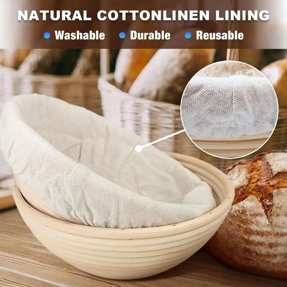 Round Woven Fermentation Basket Rustic Style