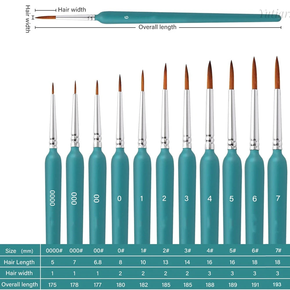 11/22pcs Miniature Paint Brushes Art Painting Brushes