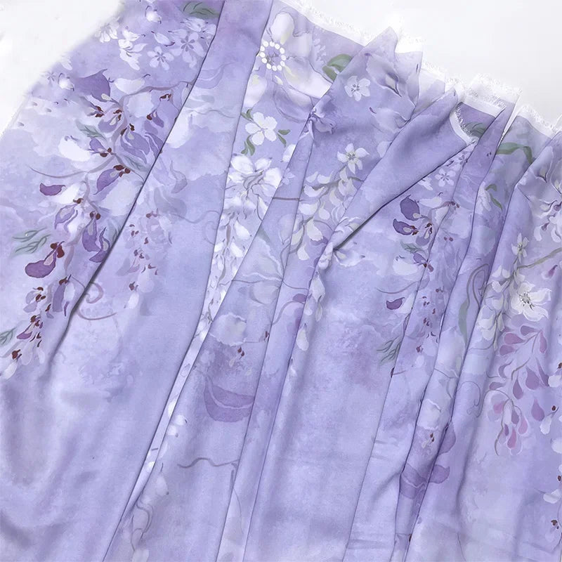 Chiffon Fabric Chinese Landscape Printing