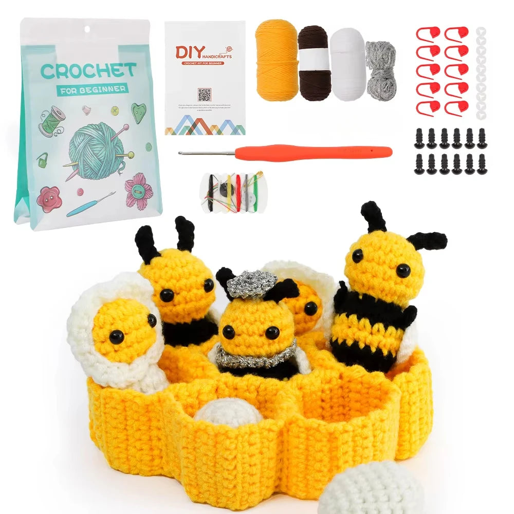Crochet Kit for Adults Honeycomb Bee