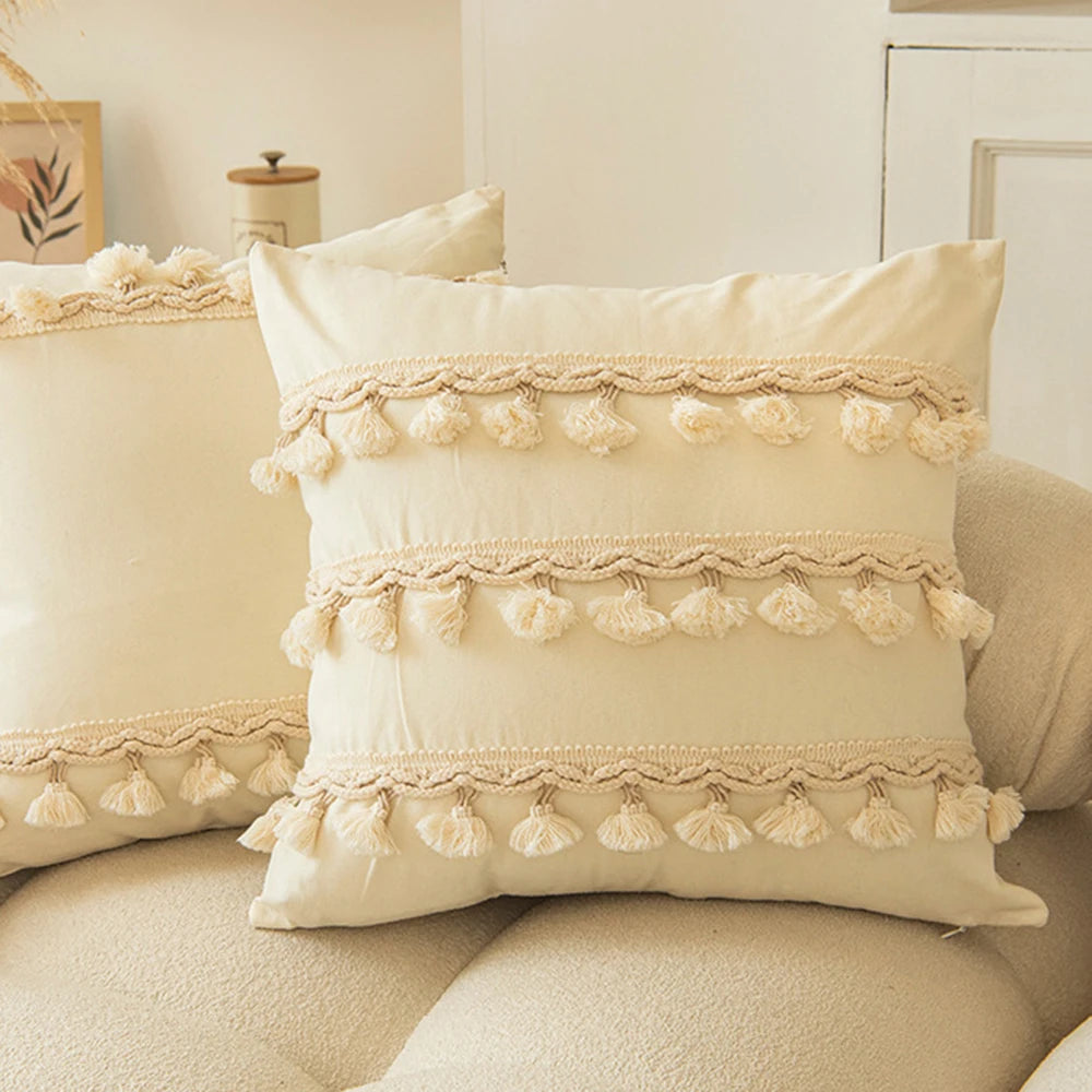 Boho Beige Cushion Cover