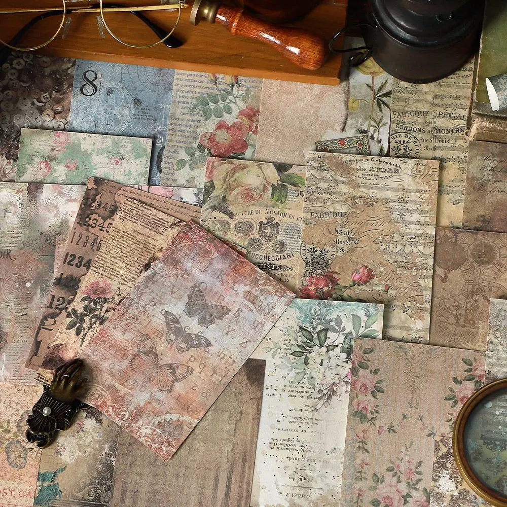 100 pcs material paper book Vintage Decorative Scrapbooking