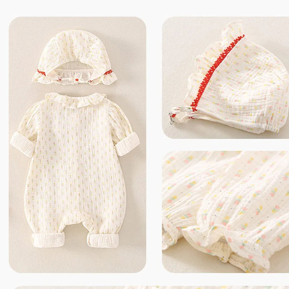 130*50CM Printed Pure Cotton Double-layer Crepe Fabric