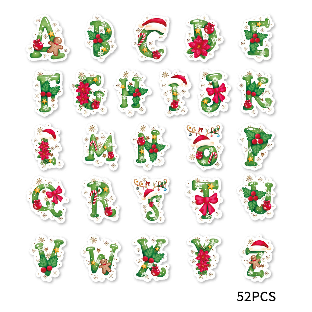 46pcs Christmas Letter Graffiti Stickers