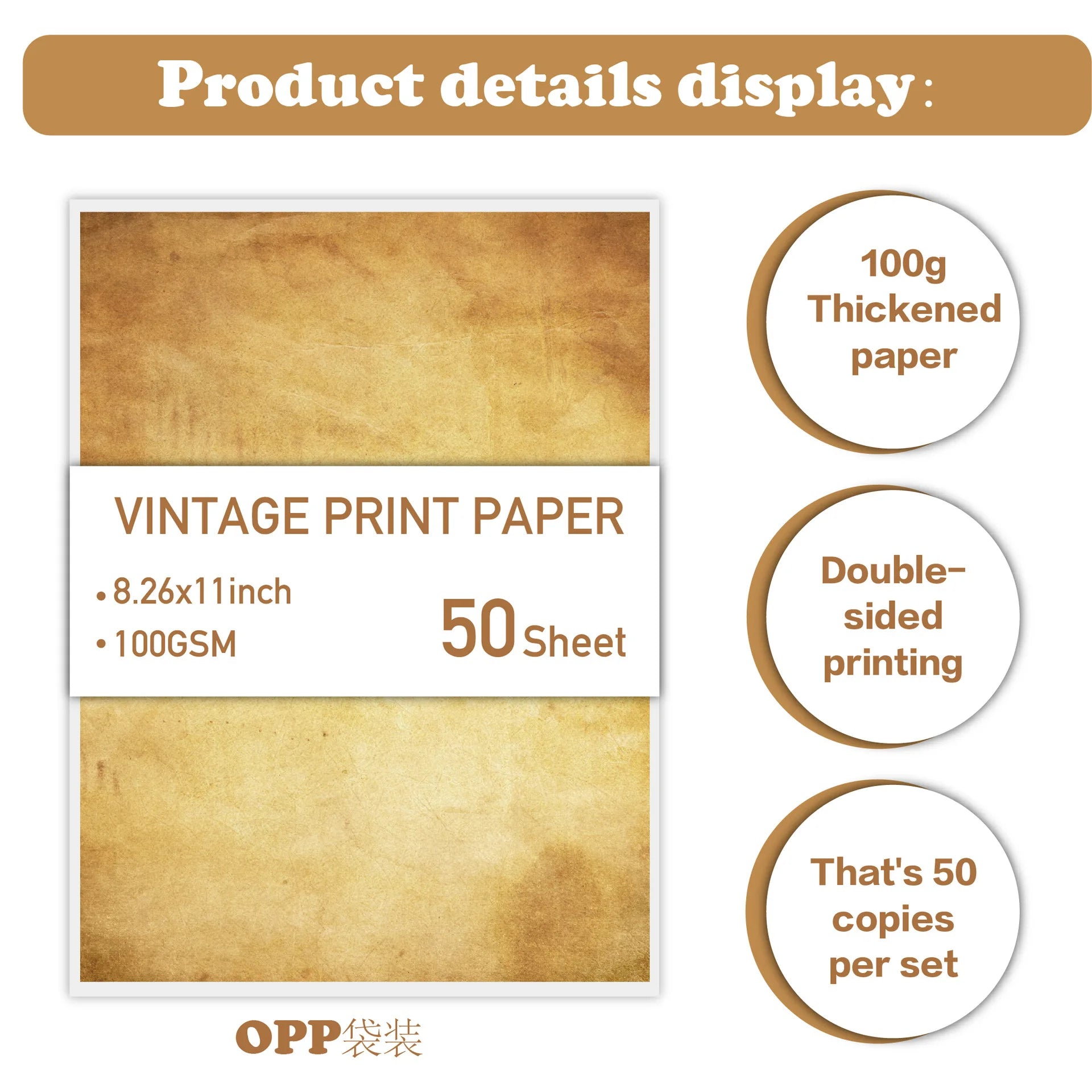 Scrapbook Craft Paper Vintage A4 Double-sided Writing Printing Paper