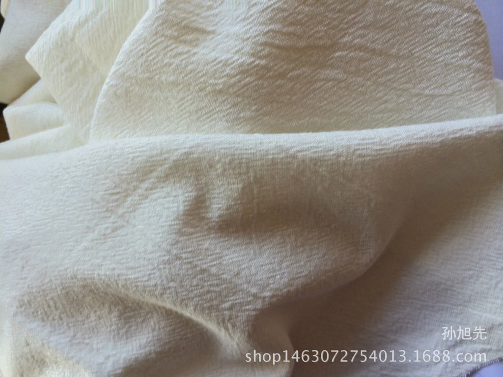 Cotton Linen Fabric Skin Texture Crepe