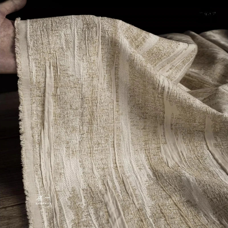 Double Layered Natural Cotton Jacquard Fabric