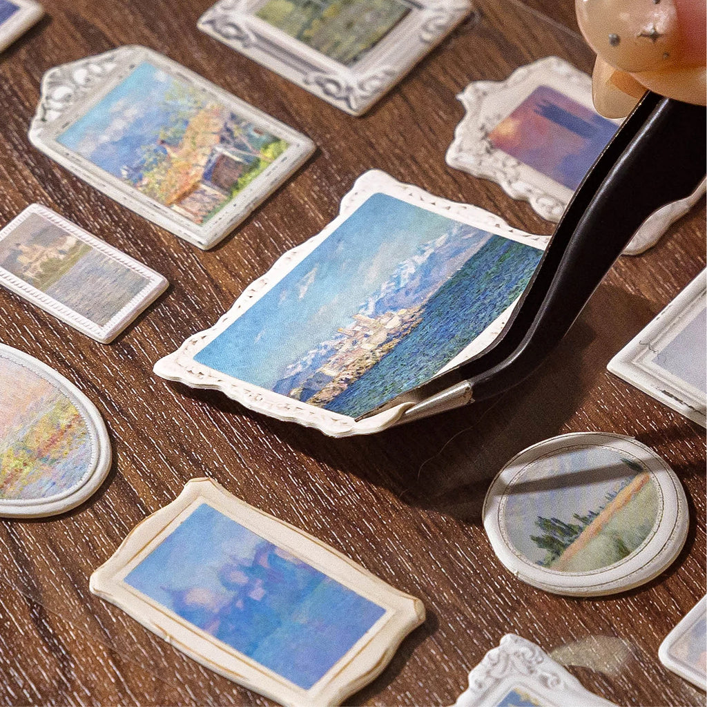 6 style 2pcs 3D retro European style art series precision Die-cutting stickers