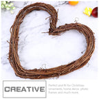 3 Pcs Heart Shaped Wreath Set Rattan