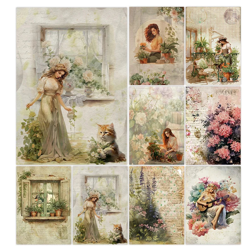 Rice Paper Original Design Scrapbook Mushroom Pattern