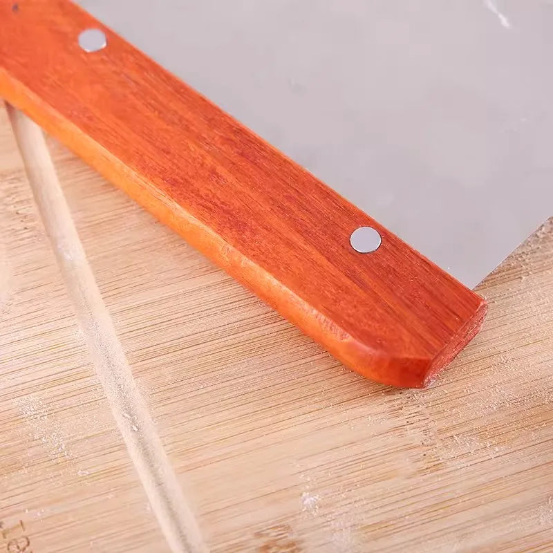 Stainless Steel Dough Cutter Scraper with Wooden Handle