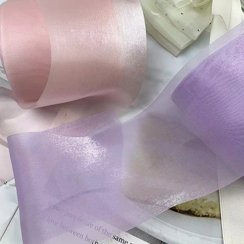 25 Yards 8CM Bright Smooth Yarn Ribbons