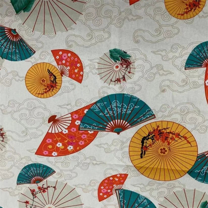 Japanese Style Kimono Bronzed Cotton Fabric