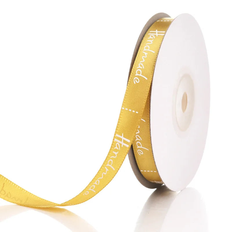 25 Yards 3/8'' (10mm) Handmade Design Polyester Ribbon