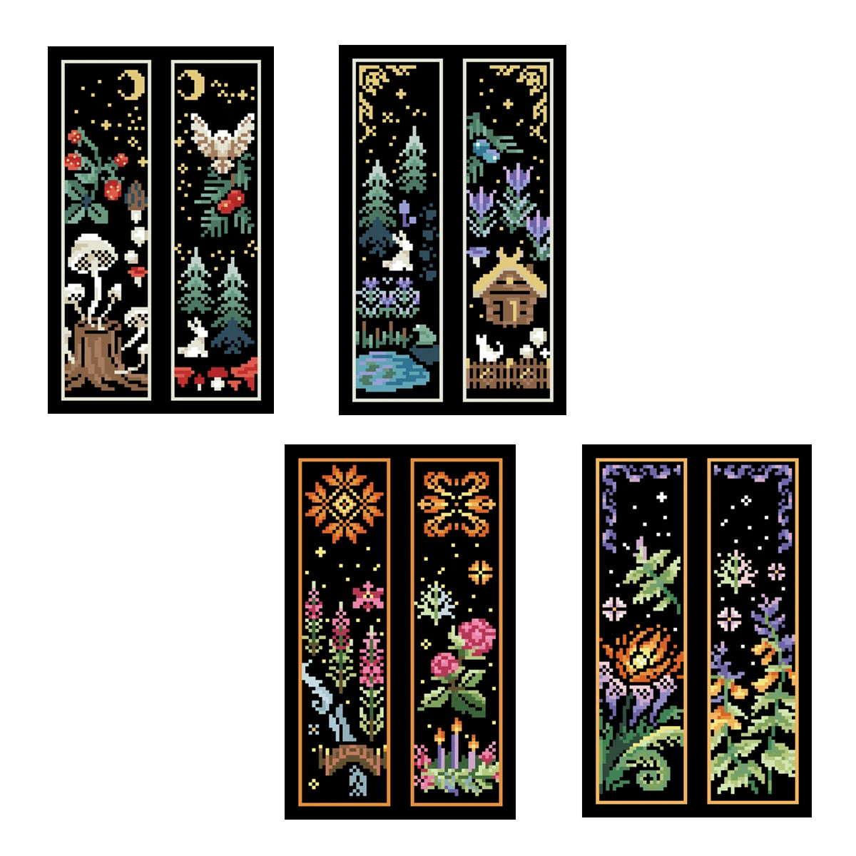 Mysterious forest patterns cross stitch kit