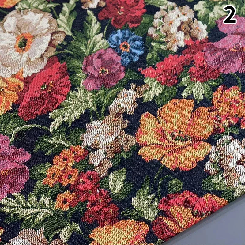 100X148Cm Oil Painting Floral Jacquard Fabric