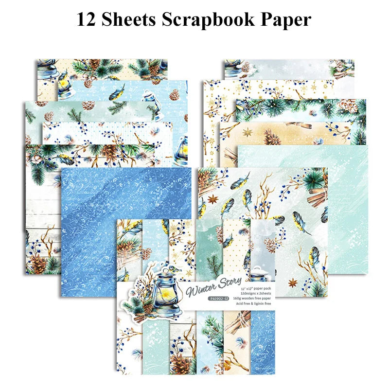 12 Sheet Scrapbook Paper 30x30cm