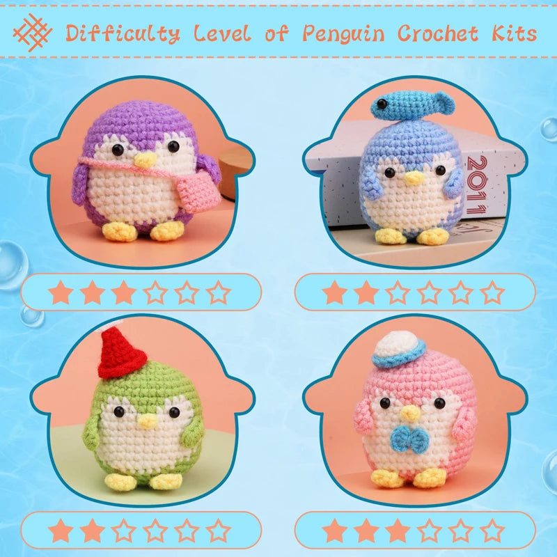 KRABALL Penguin Crochet Kit for Beginners