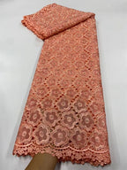 African Carbon Fiber Lace Fabric