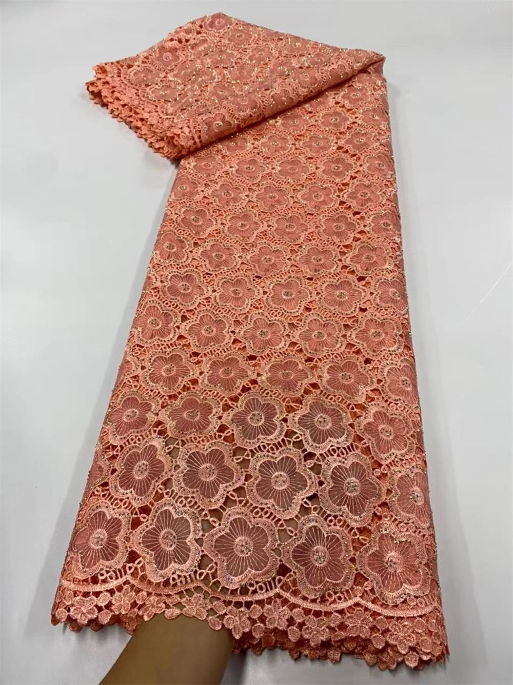 African Carbon Fiber Lace Fabric